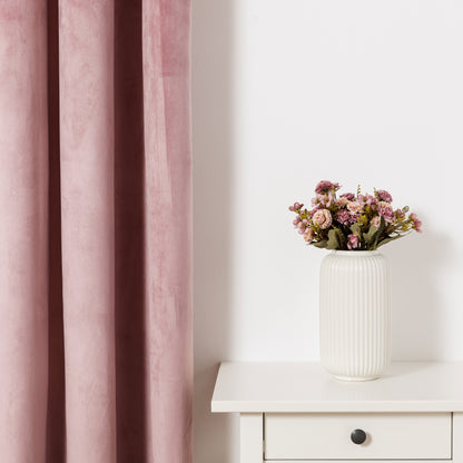 Cortina nova, veludo rosa claro