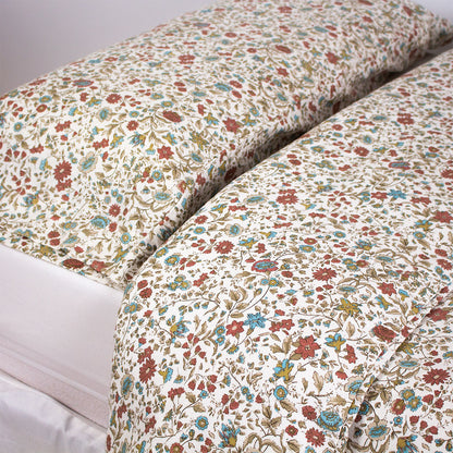 Capa de edredom de solteiro Daniela em flanela marrom