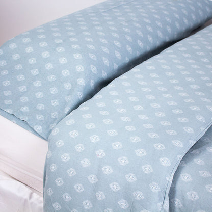 Capa de edredão flanela Boga verde tiffany