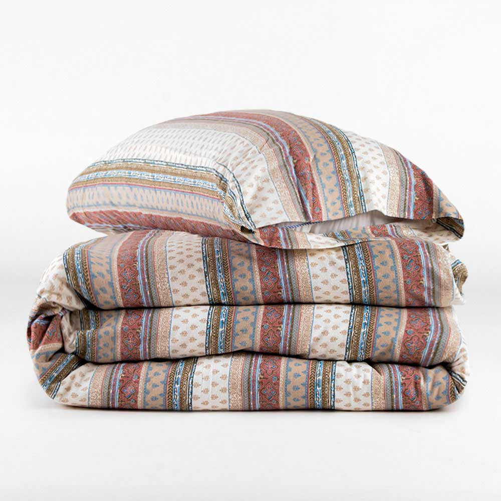 Capa de edredom Carmela de flanela para solteiro na cor marrom