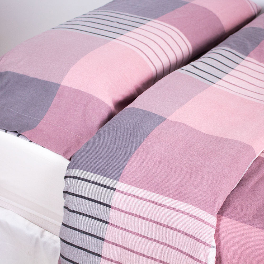 Capa de edredão flanela Cuadro Vanesa malva rosa