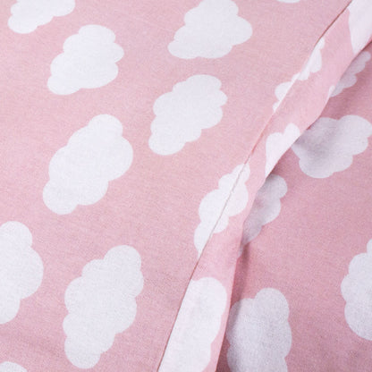 Capa de edredom de flanela rosa nuvem para solteiro