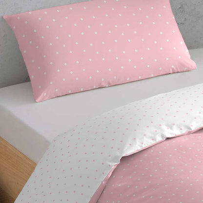 Capa de edredom de solteiro Paola em algodão rosa