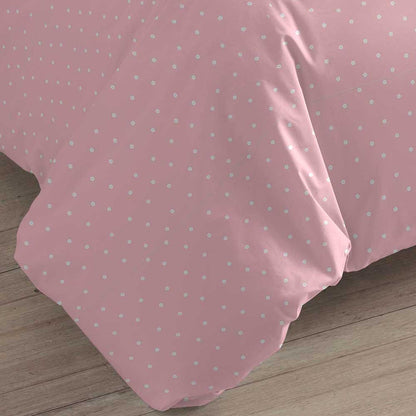 Capa de edredom de solteiro Paola em algodão rosa