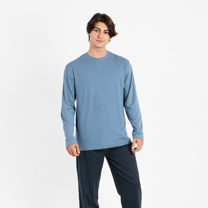 Pijama masculino de flanela, Indigo Diamond