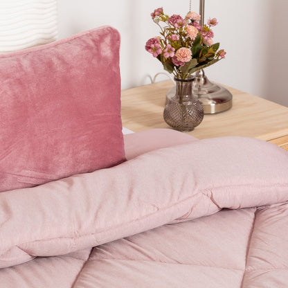 Edredom liso com efeito desgastado