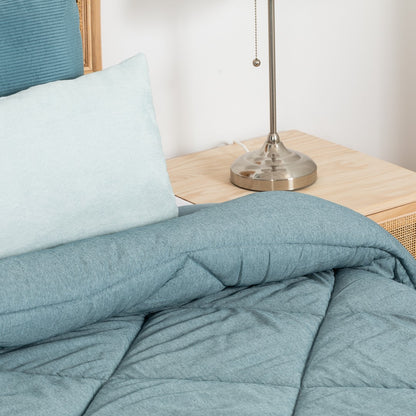 Edredom liso com efeito desgastado