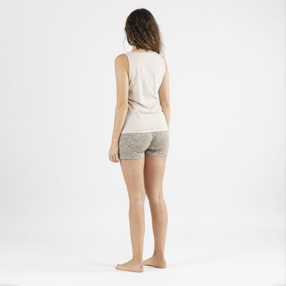 Pijama curto de algodão bege Rimini
