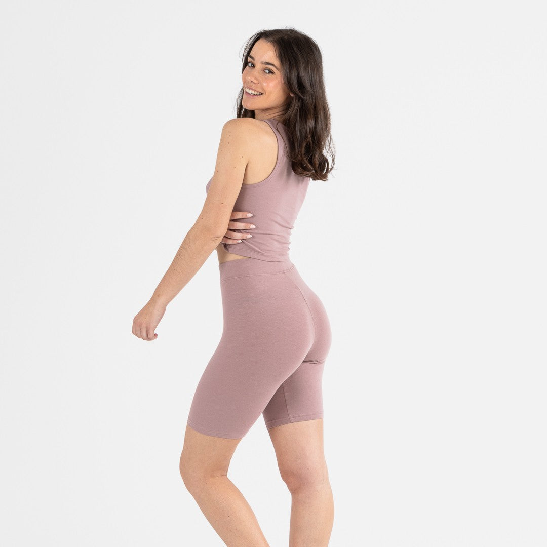 Conjunto esportivo feminino de calça culote lilás