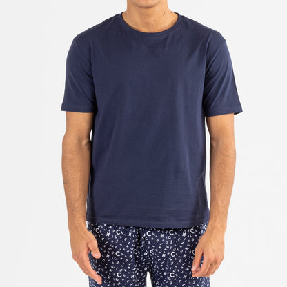Pijama hombre manga corta Yelco azul marino