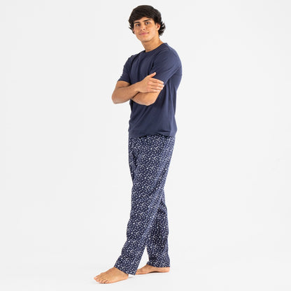 Pijama hombre manga corta Yelco azul marino