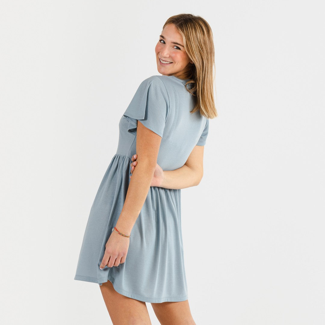 Camisola de dormir índigo de mangas curtas