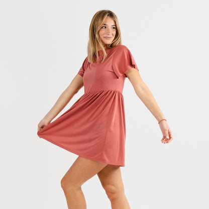 Camisola de mangas curtas na cor Marsala