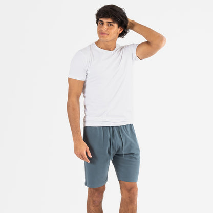 Conjunto esportivo curto masculino branco - verde menta