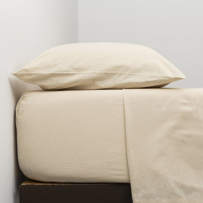 Jogo de lençóis algodão orgânico bege