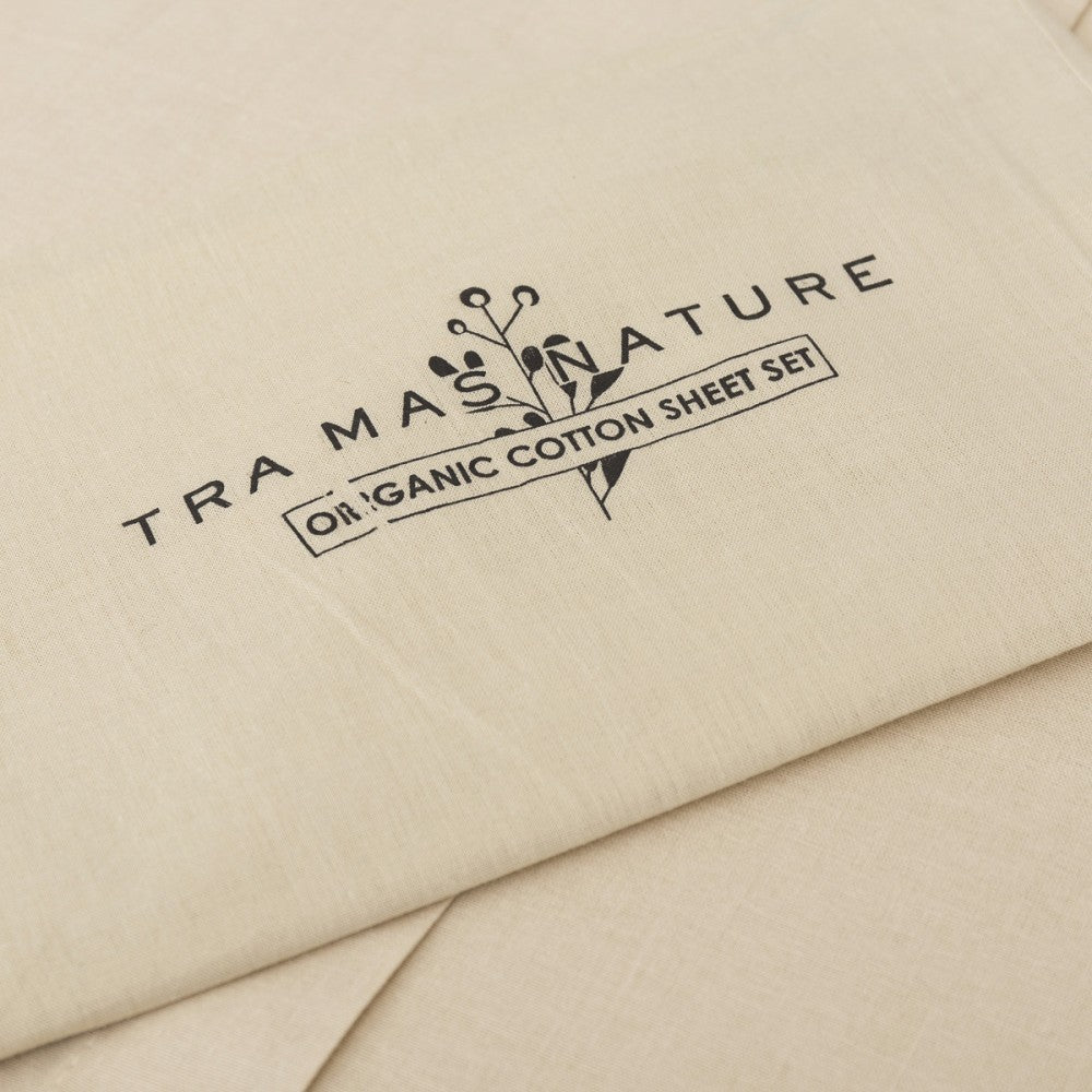Jogo de lençóis algodão orgânico bege