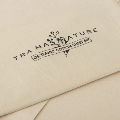 Jogo de lençóis algodão orgânico bege