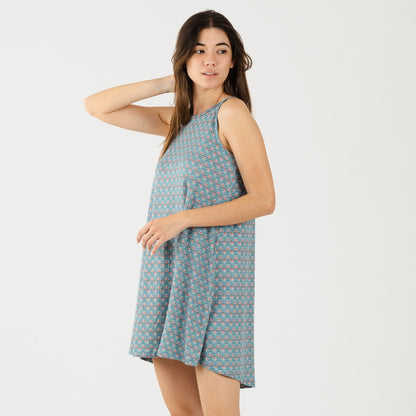 Vestido Hello Indigo de malha de seda