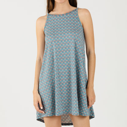 Vestido Hello Indigo de malha de seda