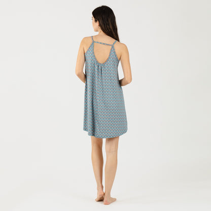 Vestido Hello Indigo de malha de seda