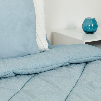 Edredom liso com efeito desgastado