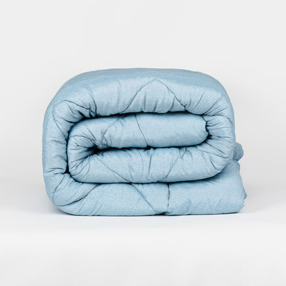 Edredom liso com efeito desgastado