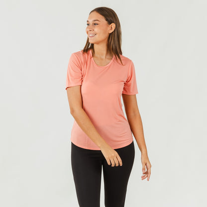 Conjunto esportivo feminino de leggings compridas laranja/preto