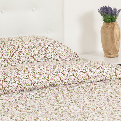 Capa nórdica de algodão rosa Pia