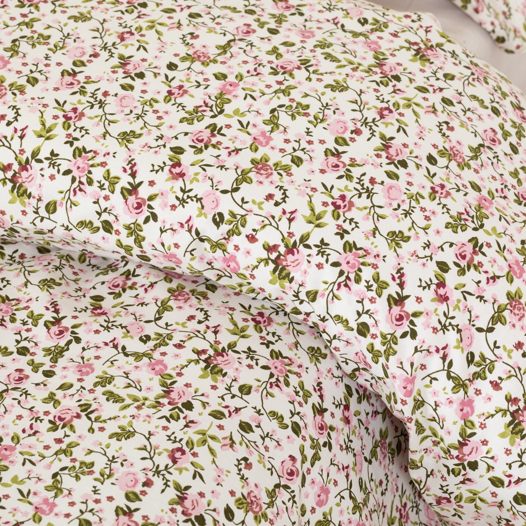 Capa nórdica de algodão rosa Pia