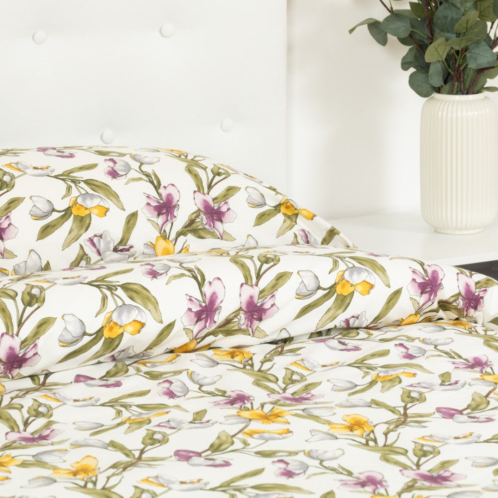 Capa de edredão algodão percal Magnolio natural