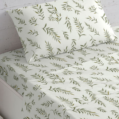 Jogo de lençóis algodão Caliope verde