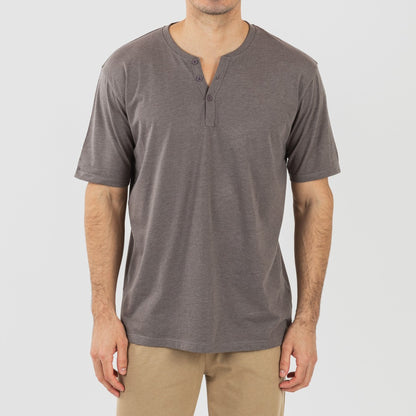 Pijama masculino de manga curta e comprida com botões - Taupe - Areia