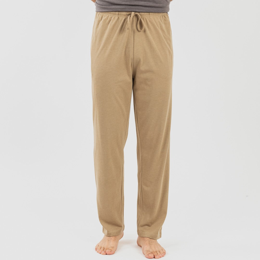 Pijama masculino de manga curta e comprida com botões - Taupe - Areia