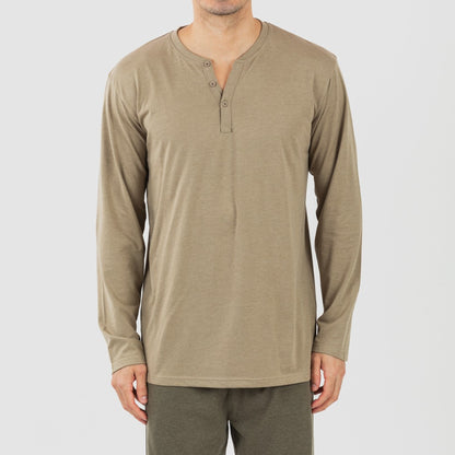 Pijama largo hombre con botones verde cacería - verde oscuro