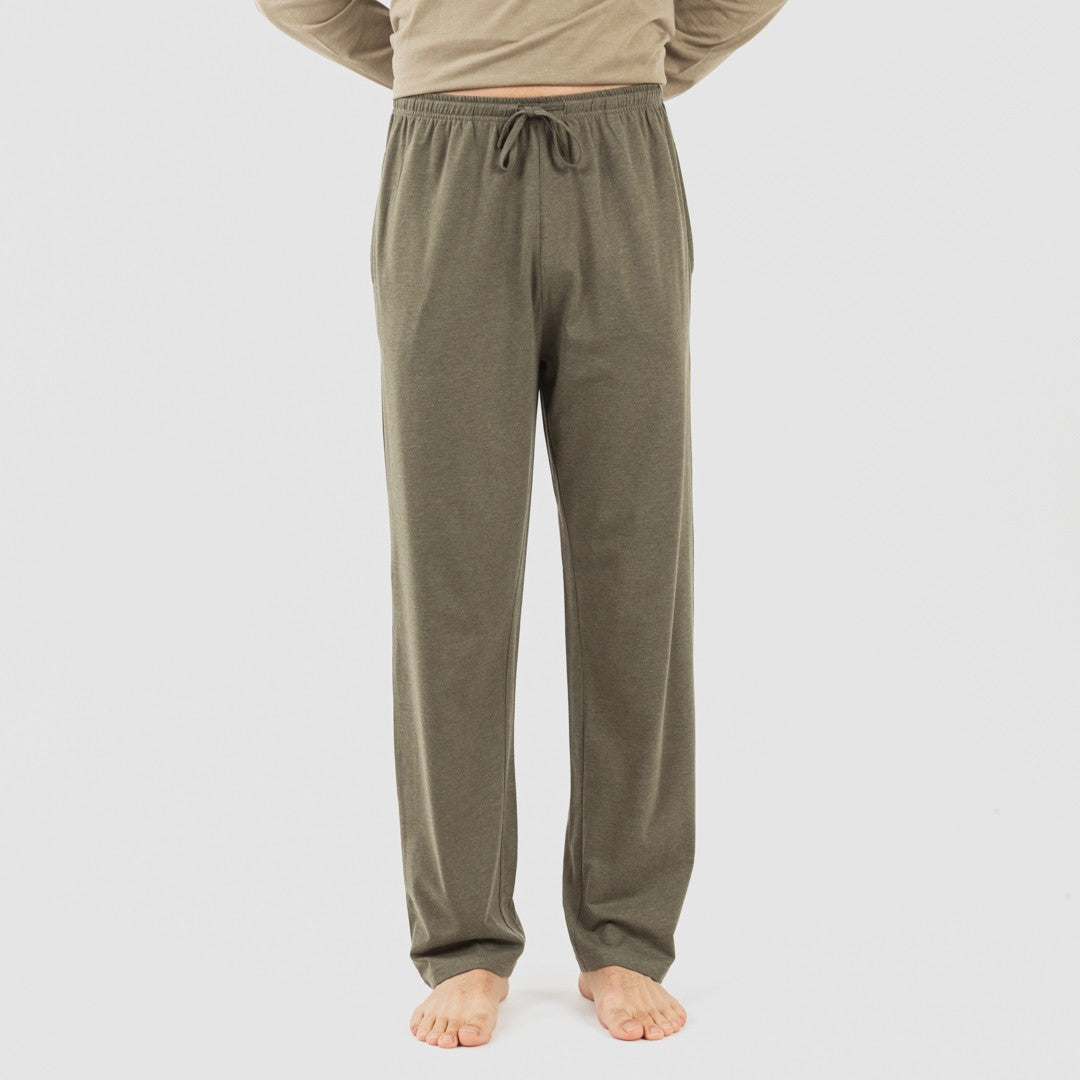 Pijama largo hombre con botones verde cacería - verde oscuro