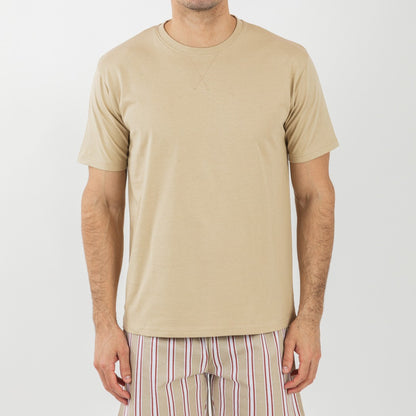 Pijama curto masculino de algodão listrado Ico Sand