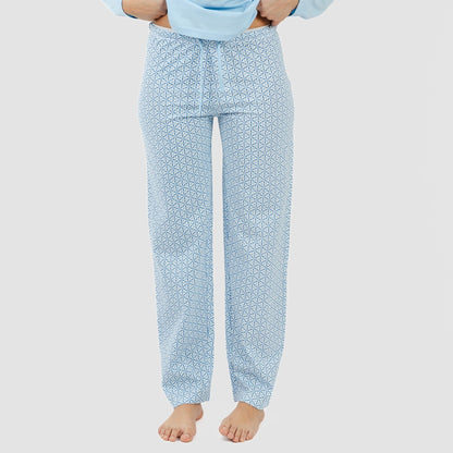 Pijama largo algodón Timon celeste