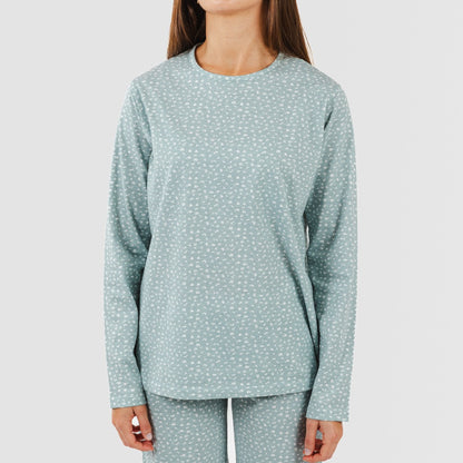 Pijama largo algodón Anita verde gastado