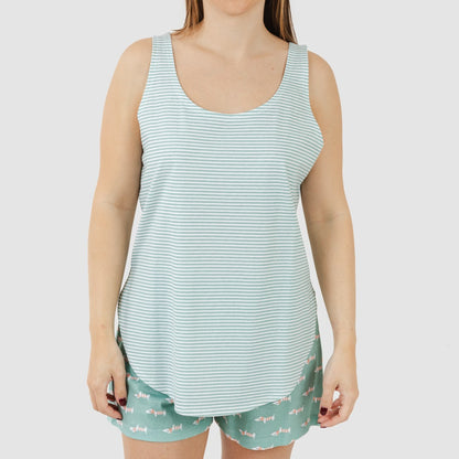 Pijama curto de algodão azul-petróleo Ponder