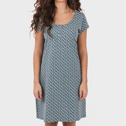 Blusa de algodão Tiara azul-petróleo