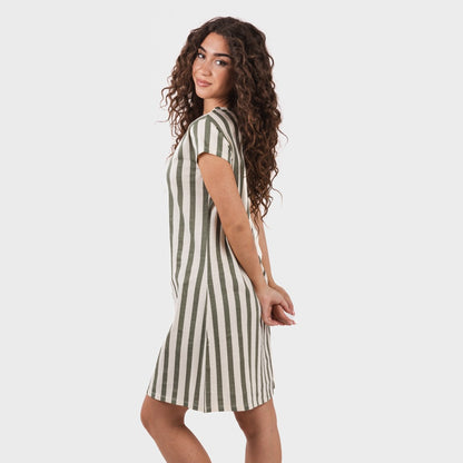 Blusa de algodão listrada verde Avilés