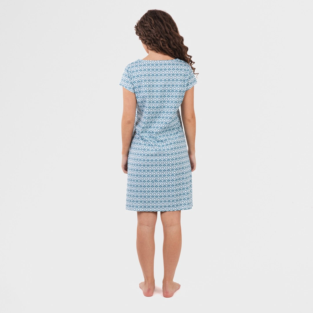 Blusa Galieni em algodão azul-petróleo