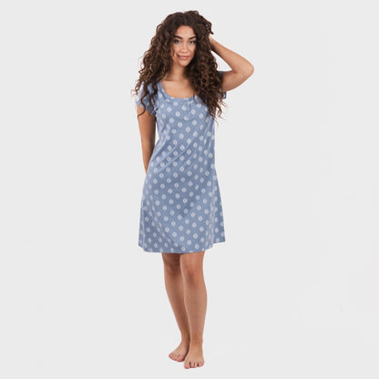 Blusa Garbo de algodão, azul índigo