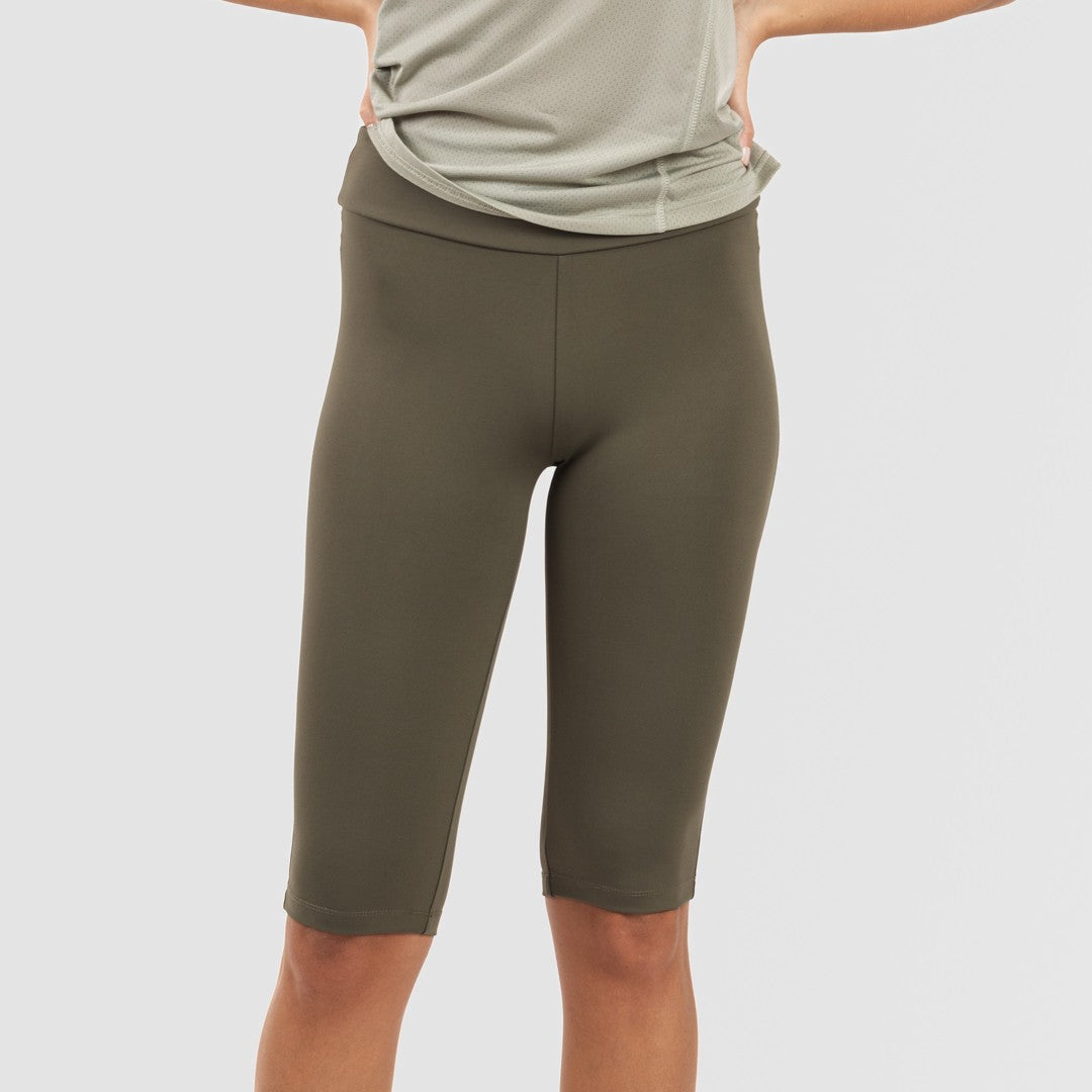 Conjunto Esportivo Feminino com Leggings Curtas Verde Folha - Verde Caça