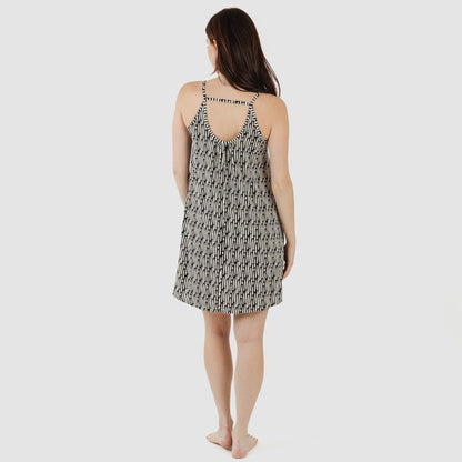 Vestido curto tomara que caia bege crepe Malibu - preto