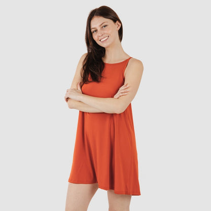 Vestido curto de crepe com alças