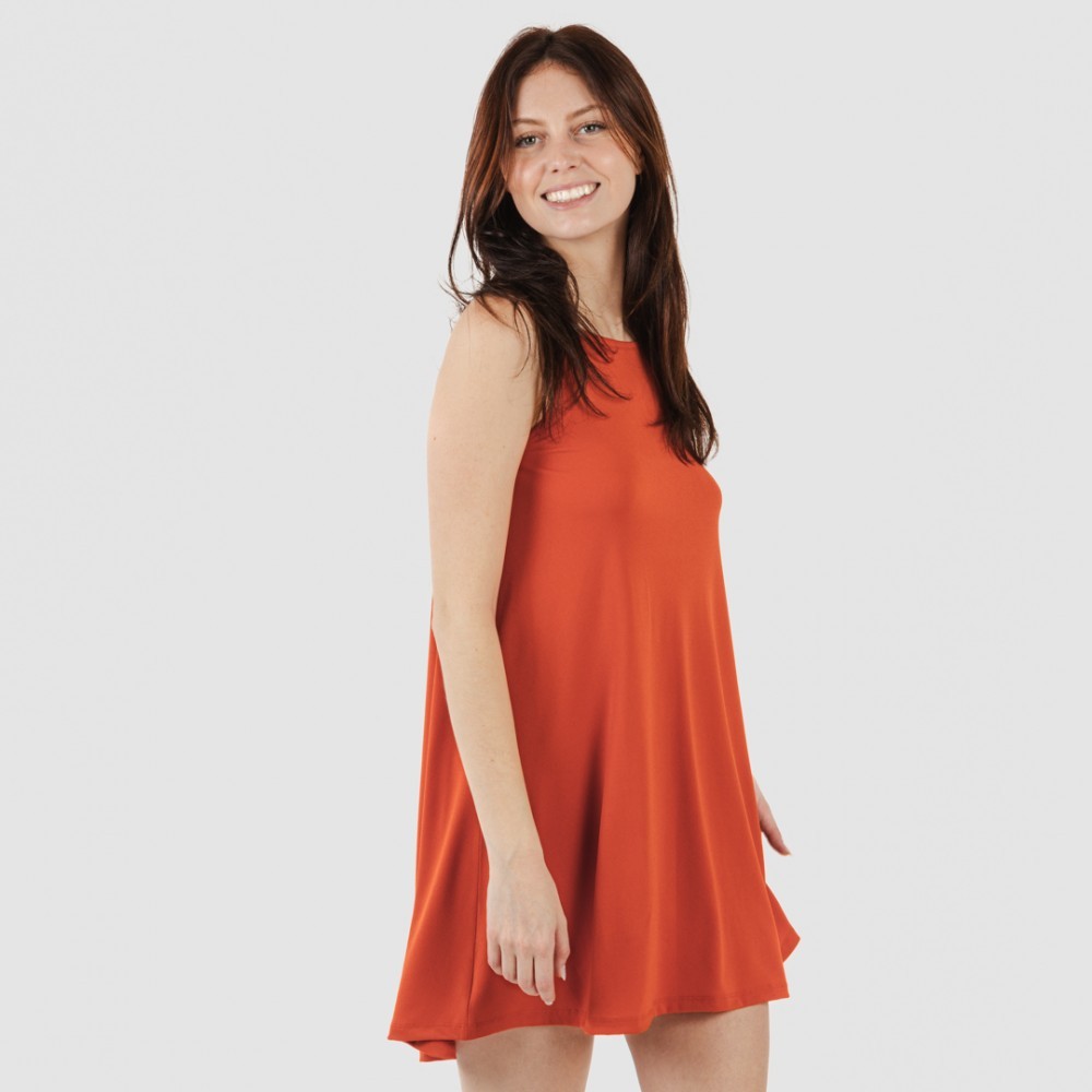 Vestido curto de crepe com alças