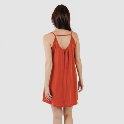 Vestido curto de crepe com alças