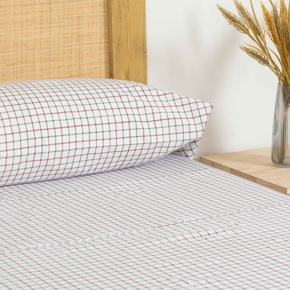 Jogo de lençóis algodão Hank verde bordeaux