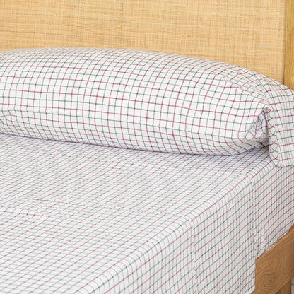 Jogo de lençóis algodão Hank verde bordeaux